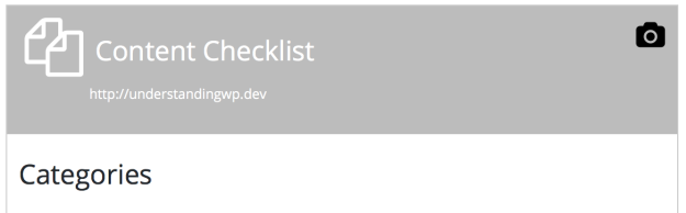 Content checklist sample screenshot